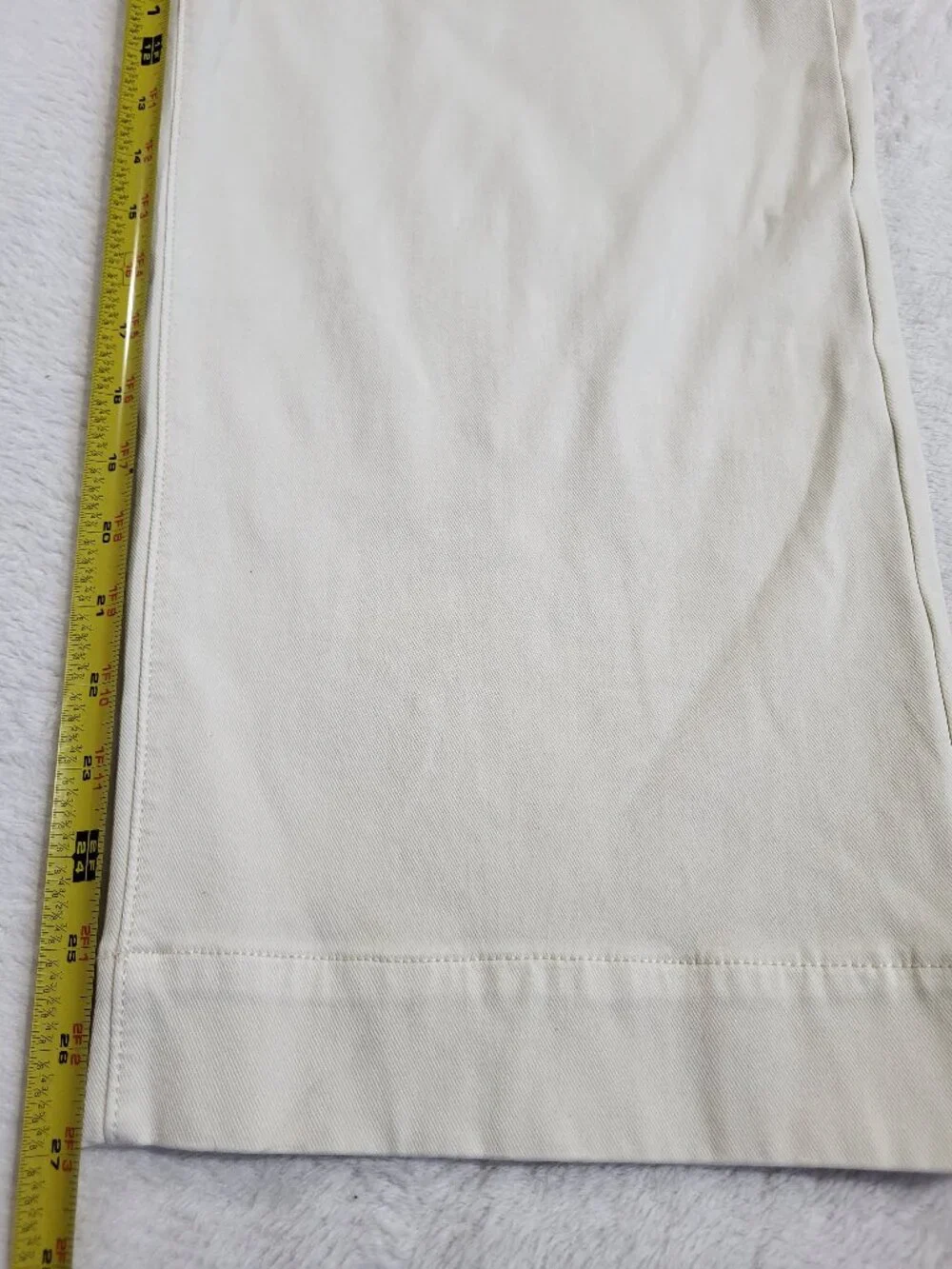 Spanx Stretch Twill Cropped Wide Leg Pants Off White size large - Picture 9 of 13